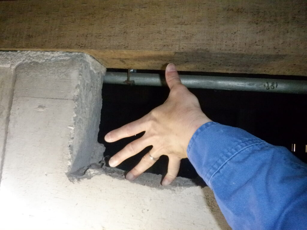 手のひらサイズしかない床下の人通口