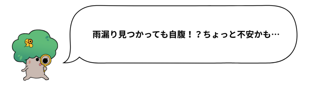 雨漏り見つかっても自腹！？ちょっと不安かも…