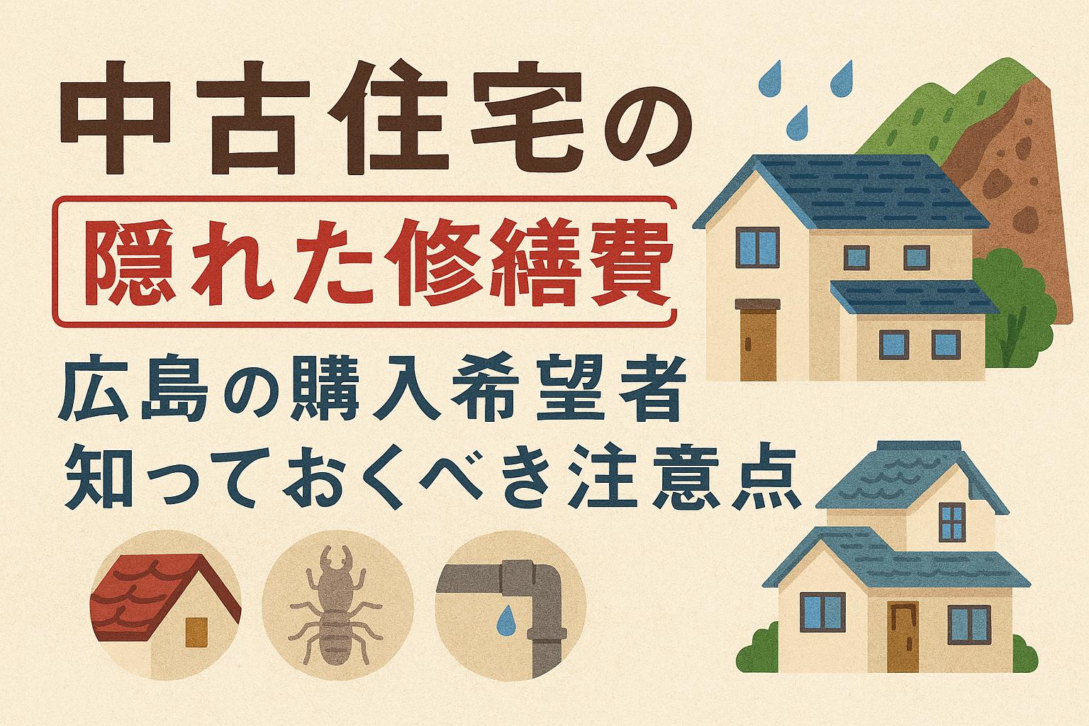 中古住宅の隠れた修繕費とは？広島の購入者が知っておくべき注意点