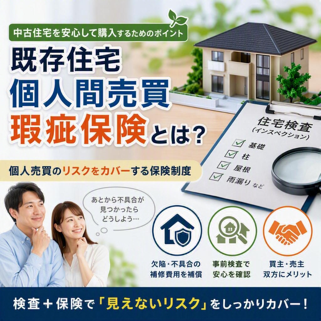 既存住宅個人間売買瑕疵保険とは?中古住宅を安心して購入するためのポイント