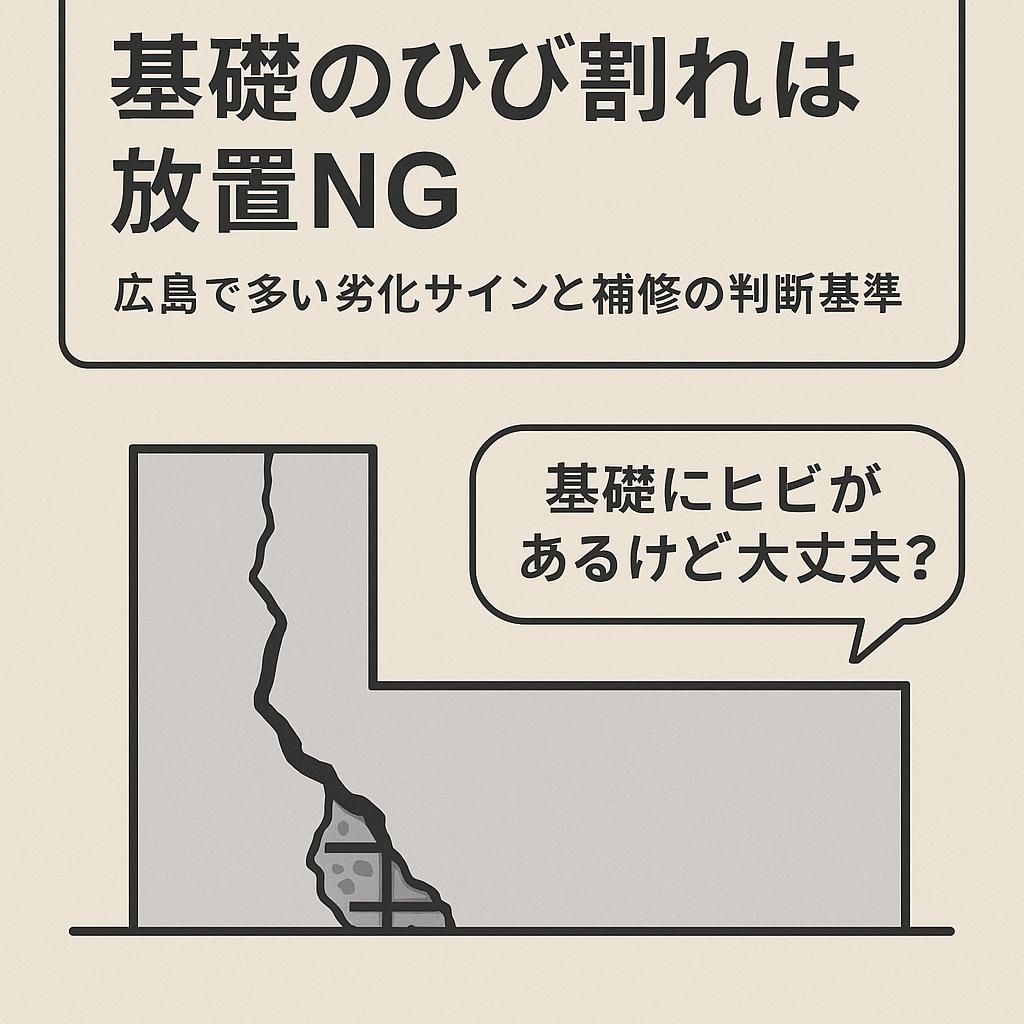 【基礎のひび割れは放置NG】広島で多い劣化サインと補修の判断基準