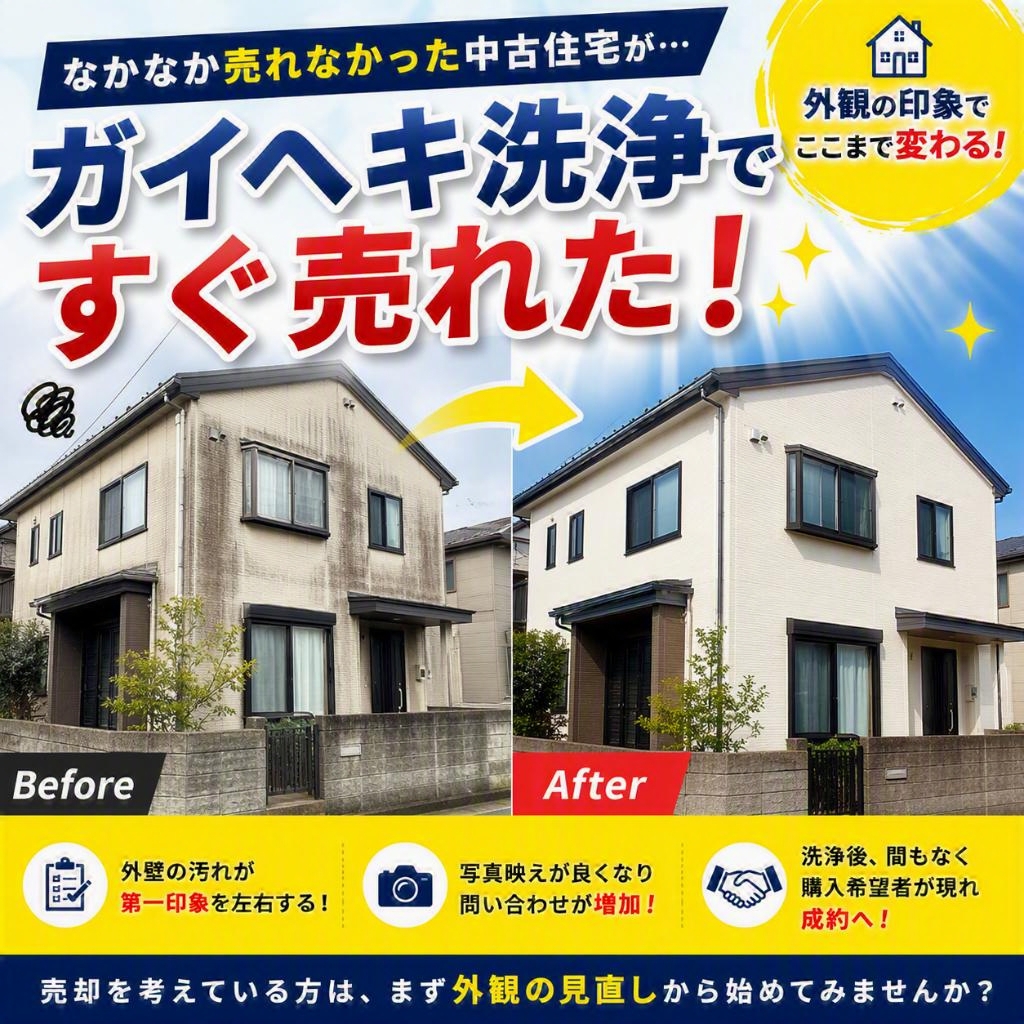 【売却前に外壁洗浄という選択】なかなか売れなかった中古住宅が成約した理由とは？