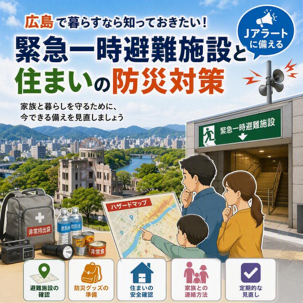 広島で暮らすなら知っておきたい！緊急一時避難施設と住まいの防災対策