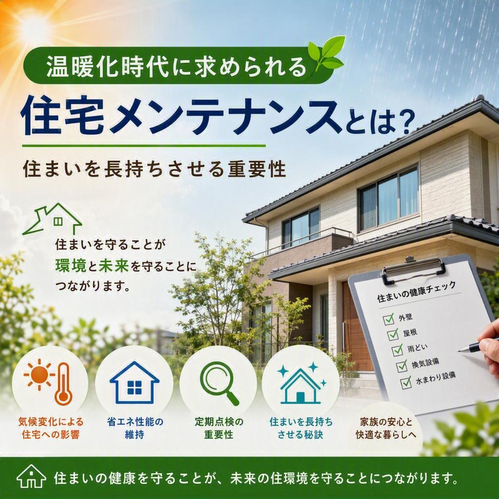 温暖化時代に求められる住宅メンテナンスとは?住まいを長持ちさせる重要性