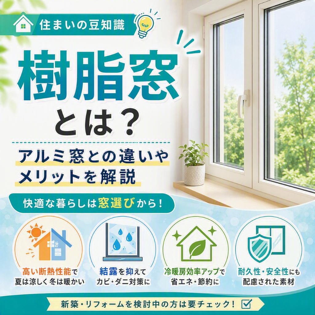樹脂窓とは？アルミ窓との違いやメリットをわかりやすく解説