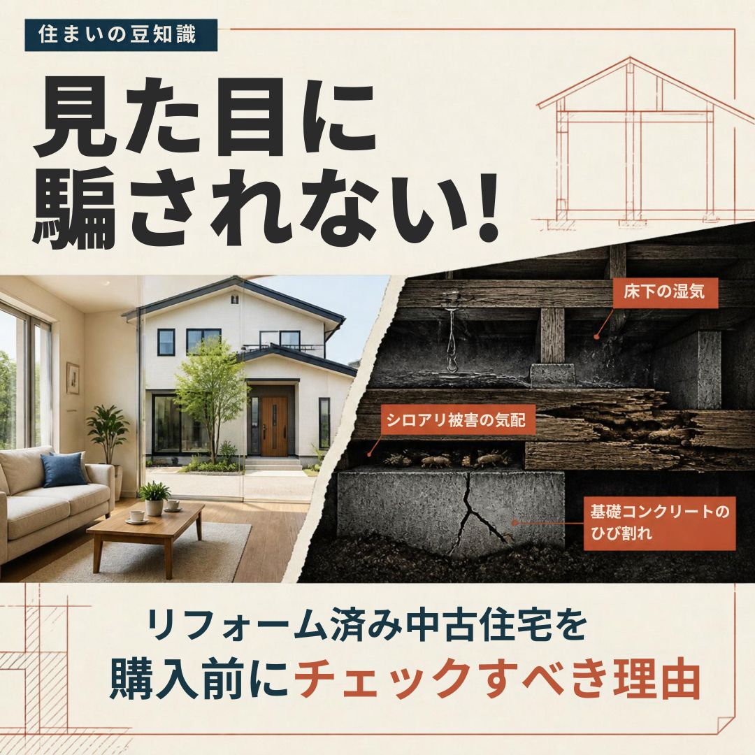 見た目に騙されない！『リフォーム済み中古住宅』を購入前にチェックすべき理由