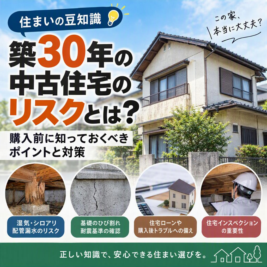 築30年の中古住宅のリスクとは？購入前に知っておくべきポイントと対策