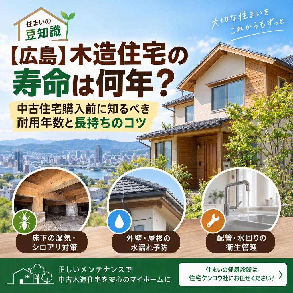 【広島】木造住宅の寿命は何年？中古住宅購入前に知るべき耐用年数と長持ちのコツ