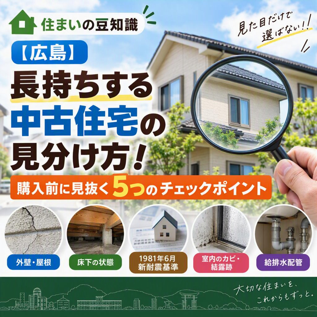 【広島】長持ちする中古住宅の見分け方！購入前に見抜く5つのチェックポイント